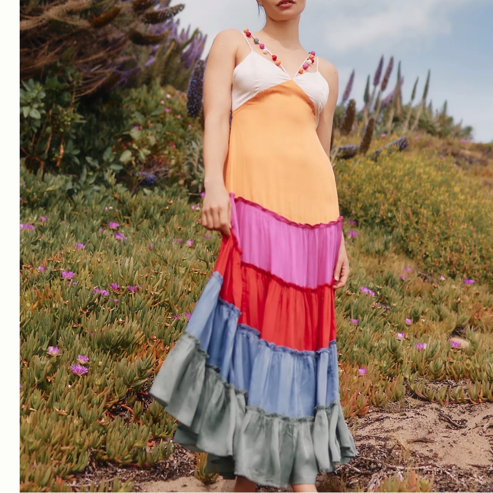 ANTHROPOLOGIE rainbow maxi dress